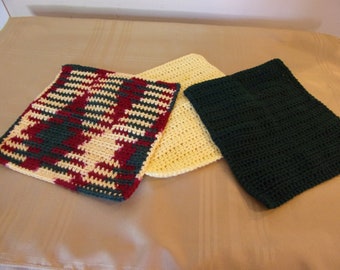 Crochet Dishcloths, Crochet Washcloths, Housewarming Gift, Spa Gift, Cotton Dishcloths, Cotton Washcloths