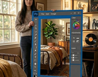 Photoshop Mirror, Photoshop-Inspired Mirror – Photo Editor Wall Art,  Designer Room Decor, Designer Gift