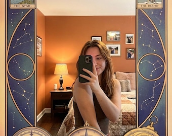 Celestial Astrology Mirror Wall Decor | Tarot Constellation Art on Dekota & Plexi | Unique Home Gift