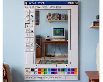 MS Paint Window Mirror – Retro PC Art Wall Decor, Dekota Plexiglass