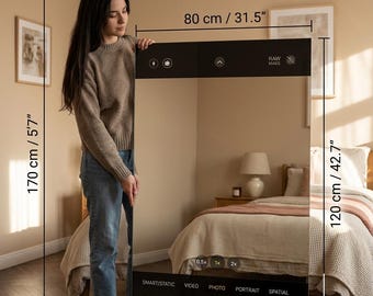 Modern Phone Camera Mirror Wall Art, Digital Print Decota Plexi Silver Mirror