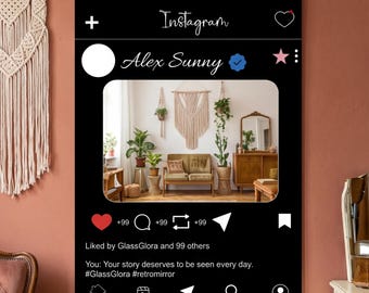 Custom Instagram Frame Mirror | Personalized Social Media Selfie Decor