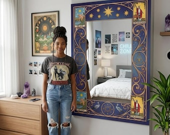 Mystical Tarot Art Mirror on Dekota & Plexiglass | Digital Print Wall Decor | Boho Home Accent