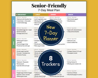 Senior Friendly Meal Plan, Soft Food Meal Plan for Seniors, High Protein Easy to Digest Menu, Elderly Nutrition Printable, Low Sodium Diet