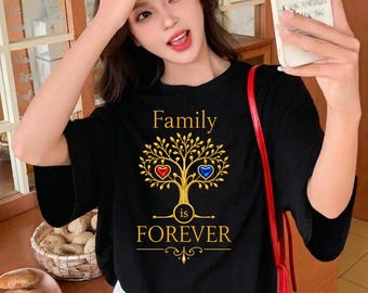 家族は永遠 お揃いシャツ PNG、クリスマス家族ギフトデザイン、ホリデー再会Tシャツグラフィック、デジタルダウンロード