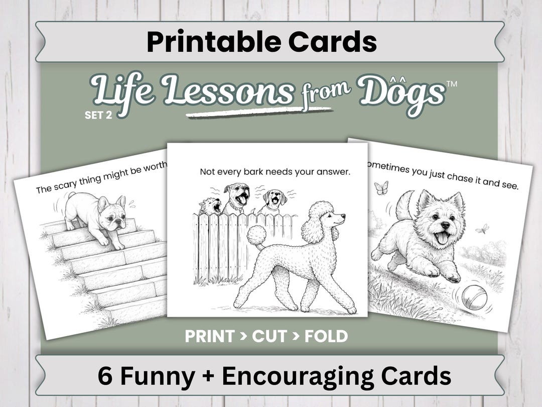 Funny Dog Greeting Cards Printable, Encouragement Cards, Dog Lover Gift ...