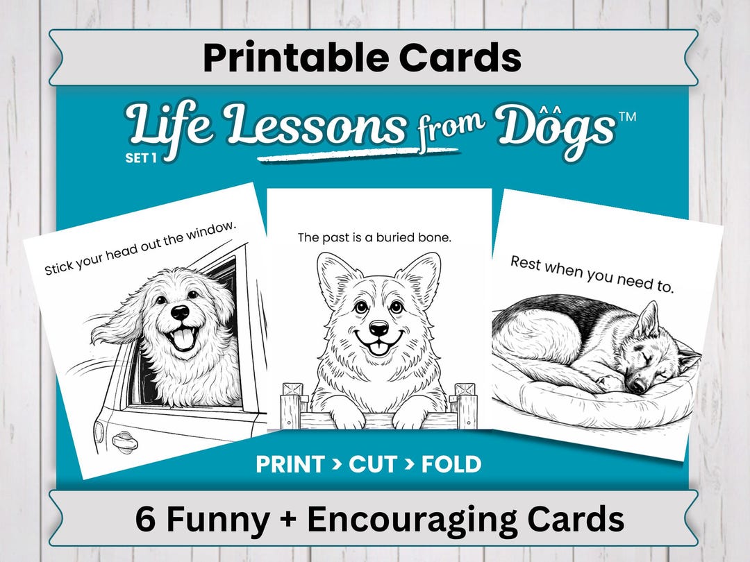 Funny Dog Greeting Cards Printable, Encouragement Cards, Dog Lover Gift ...