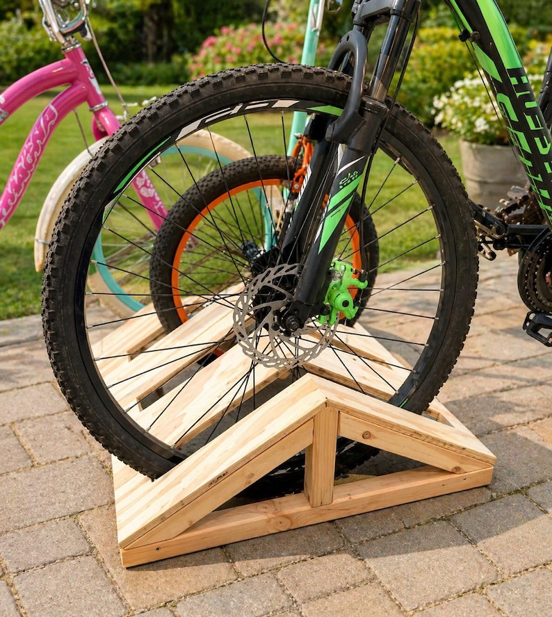 Modern Wooden Bike Rack Stand | DIY Bicycle Storage Rack | Indoor ...