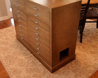 Armario oculto para arenero de gatos, muebles de madera para el baño de gatos, mueble para impresora, muebles modernos para mascotas con almacenamiento.