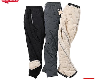 Men’s Waterproof Winter Joggers – Insulated Wool Lined Thermal Snow Pants