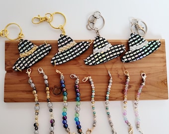 Handmade Korean Gat Keychain with Interchangeable Beaded Straps – K-pop Inspired Cultural Gift & Bag Charm
