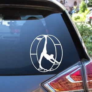 German Wheel Cyr Circus Arts  - Cirque Artist Acrobat Decal -  Multiple Sizes