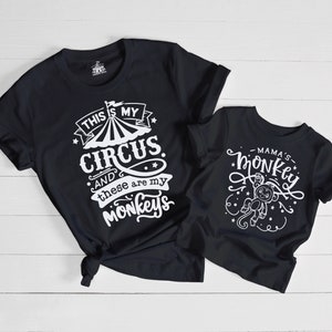 This is my Circus and these are my monkeys- Aerialist Cirque Aerial Yoga Mom or Mommy and Me Tee