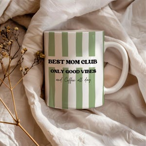 New Mom Mug: Custom Stripe Coffee Cup – First Time Mom Gift, New Parent Gift, Mother's Gift, Future Mom Gift, New Baby Gift for Mom