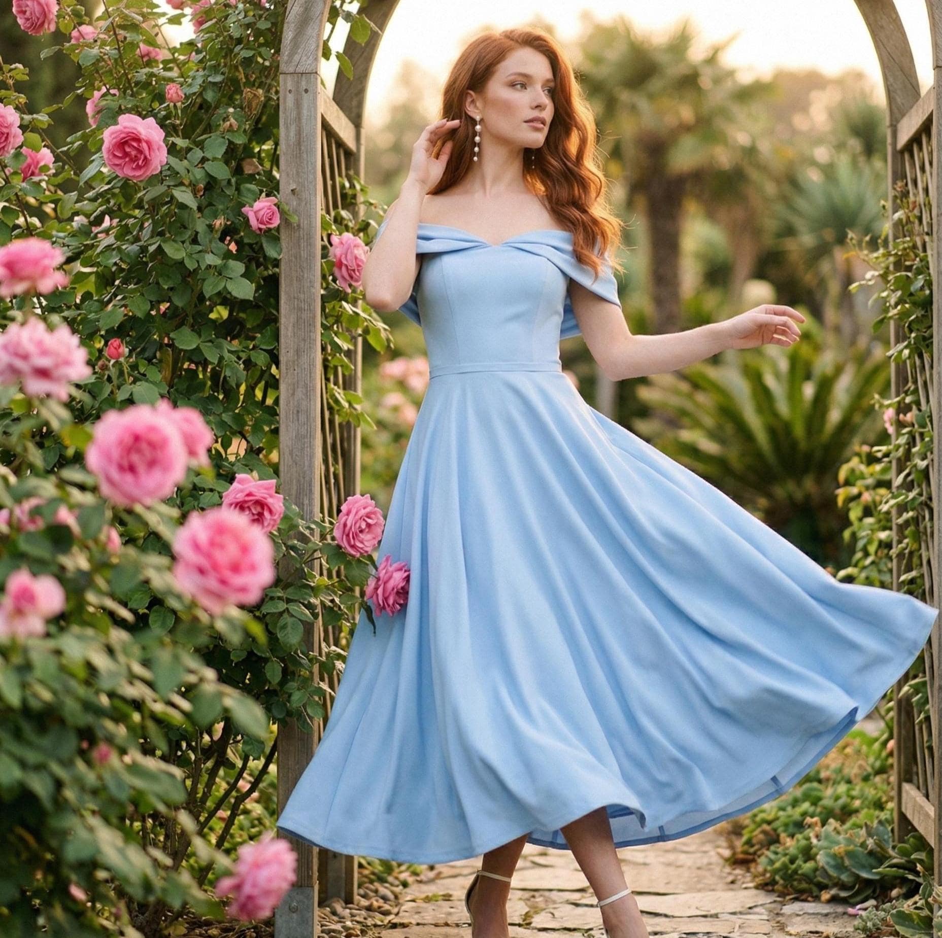 blue dress for baby girl Light Blue Prom Dress For Teens, Graduation School Party Gown, Winter  Formal Dress main image 1