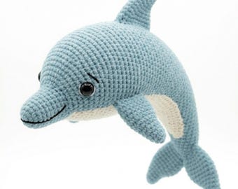 No-Sew Crochet Dolphin Pattern | Ocean Amigurumi PDF | Beginner Beach Nursery Decor Baby Gift | Instant Download