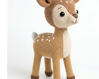 Motif cerf au crochet sans couture | Amigurumi fauve tacheté PDF | Décoration boisée pour chambre d'enfant adaptée aux débutants | Téléchargement instantané
