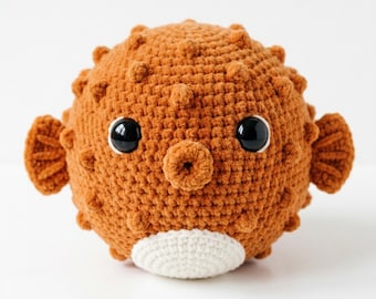 Pufferfish Crochet Pattern No-Sew | Spiky Ball Amigurumi PDF | Beginner Ocean Baby Shower Gift | Instant Download