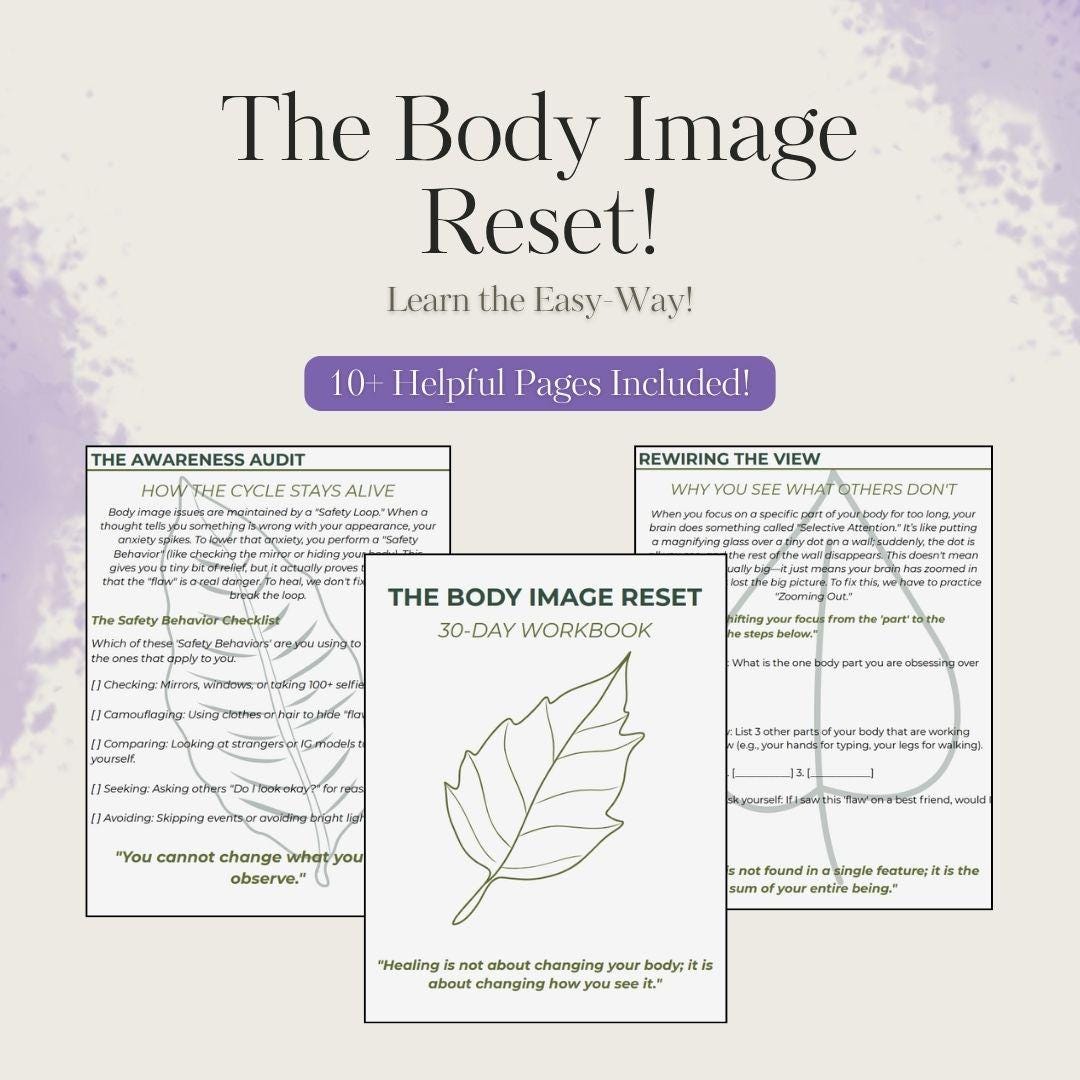 Body Dysmorphia Workbook | CBT Therapy Worksheets, Body Image Recovery ...