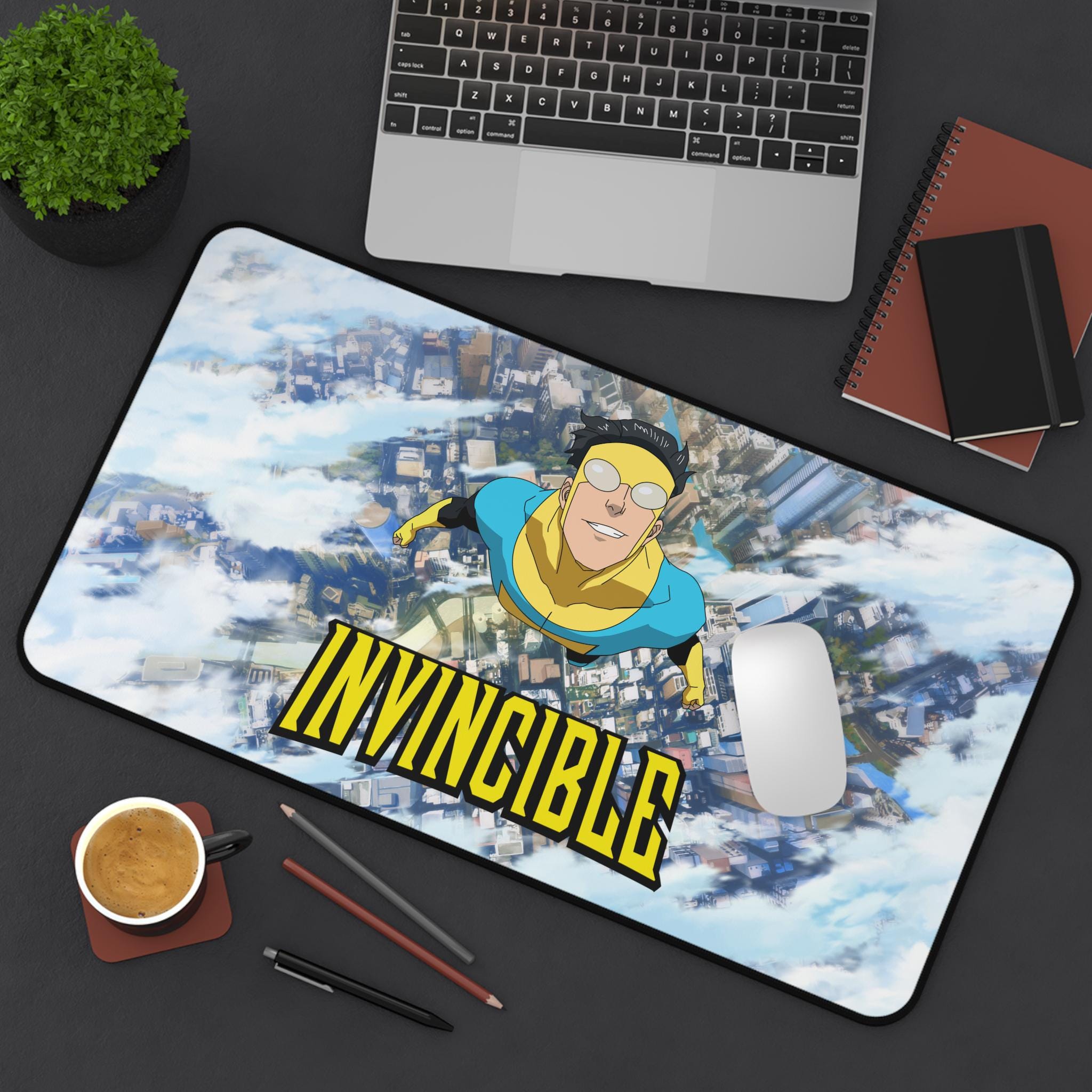Invincible Superhero Flying Desk Mat | Neoprene Mouse Pad - Etsy