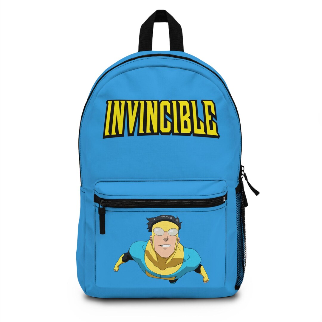 Invincable Backpack Invincible Logo Backpack | Blue Superhero Character Print - Etsy