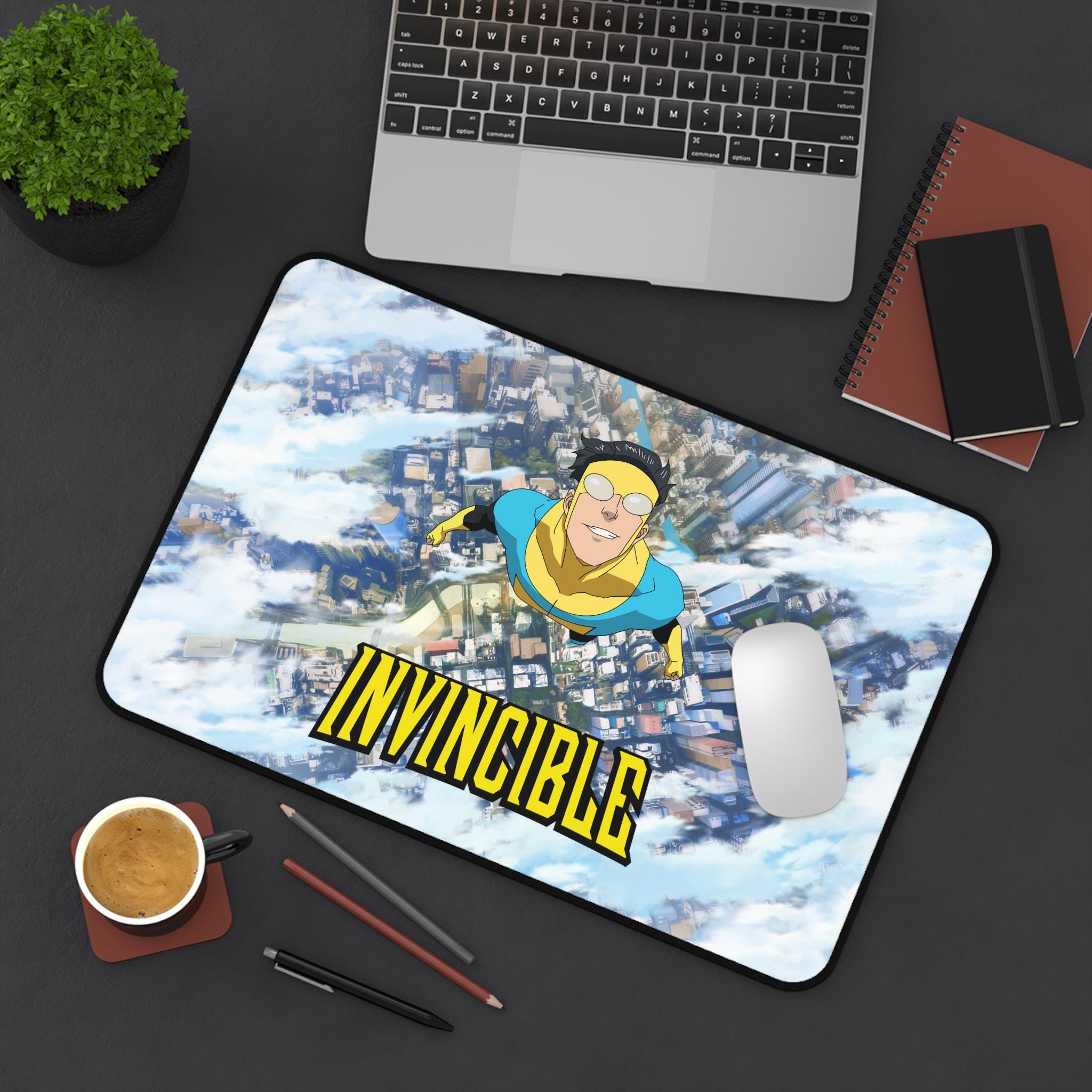 Invincible Superhero Flying Desk Mat | Neoprene Mouse Pad - Etsy