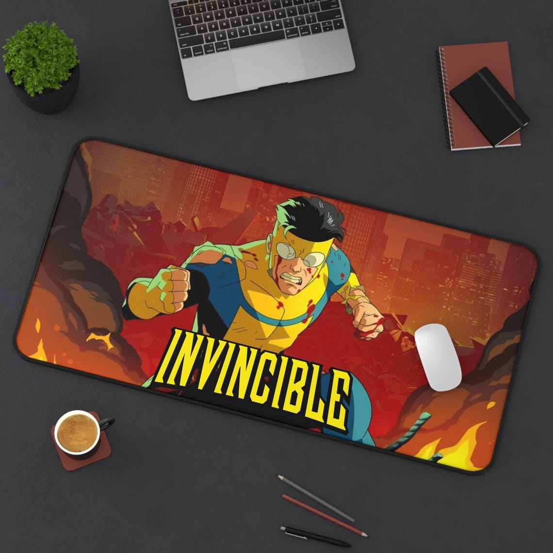 Invincible Superhero Action Desk Mat | Comic Art Gaming Mousepad - Etsy