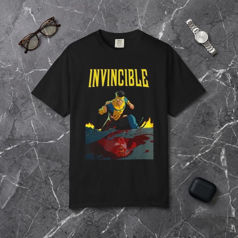 Invincible Mech Invincible Poster T-shirt | Superhero Chest Graphic Invincible Merch - Etsy