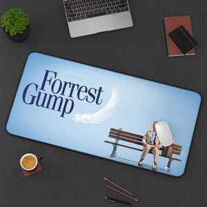 Forrest Gump Feather Bench Desk Mat | Movie Poster Mouse Pad