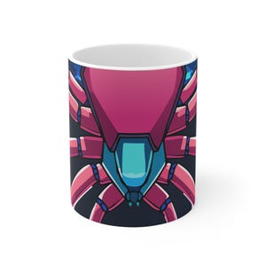 Pixel Art Space Invader Mug Retro Gaming Arcade Gift Neon 8-Bit Coffee Cup for Gamers