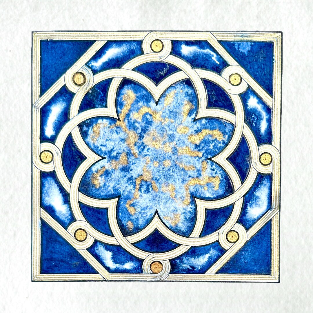 How to Draw Cairo Ceiling Rosette Tutorial + Hand-painted Colour ...