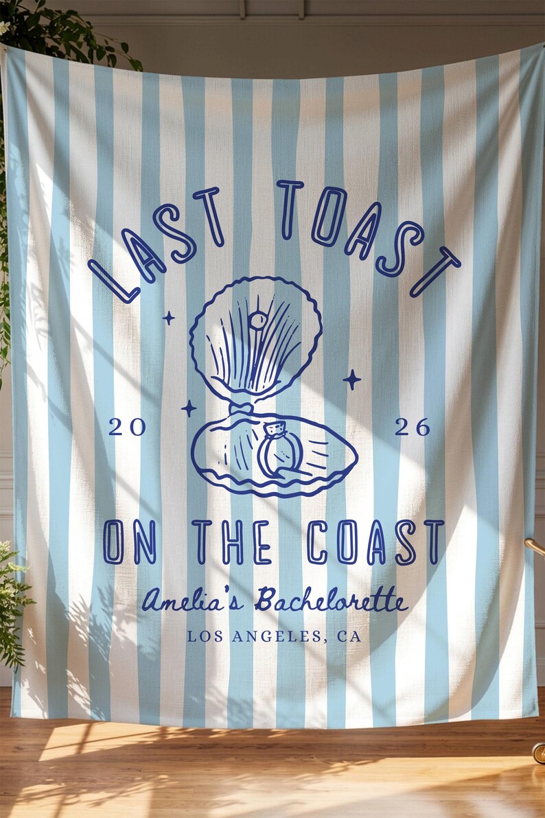 Custom Last Toast on the Coast Bachelorette Backdrop Personalized ...