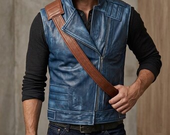 Cal Kestis Blue Leather Vest – Jedi Survivor Cosplay Costume