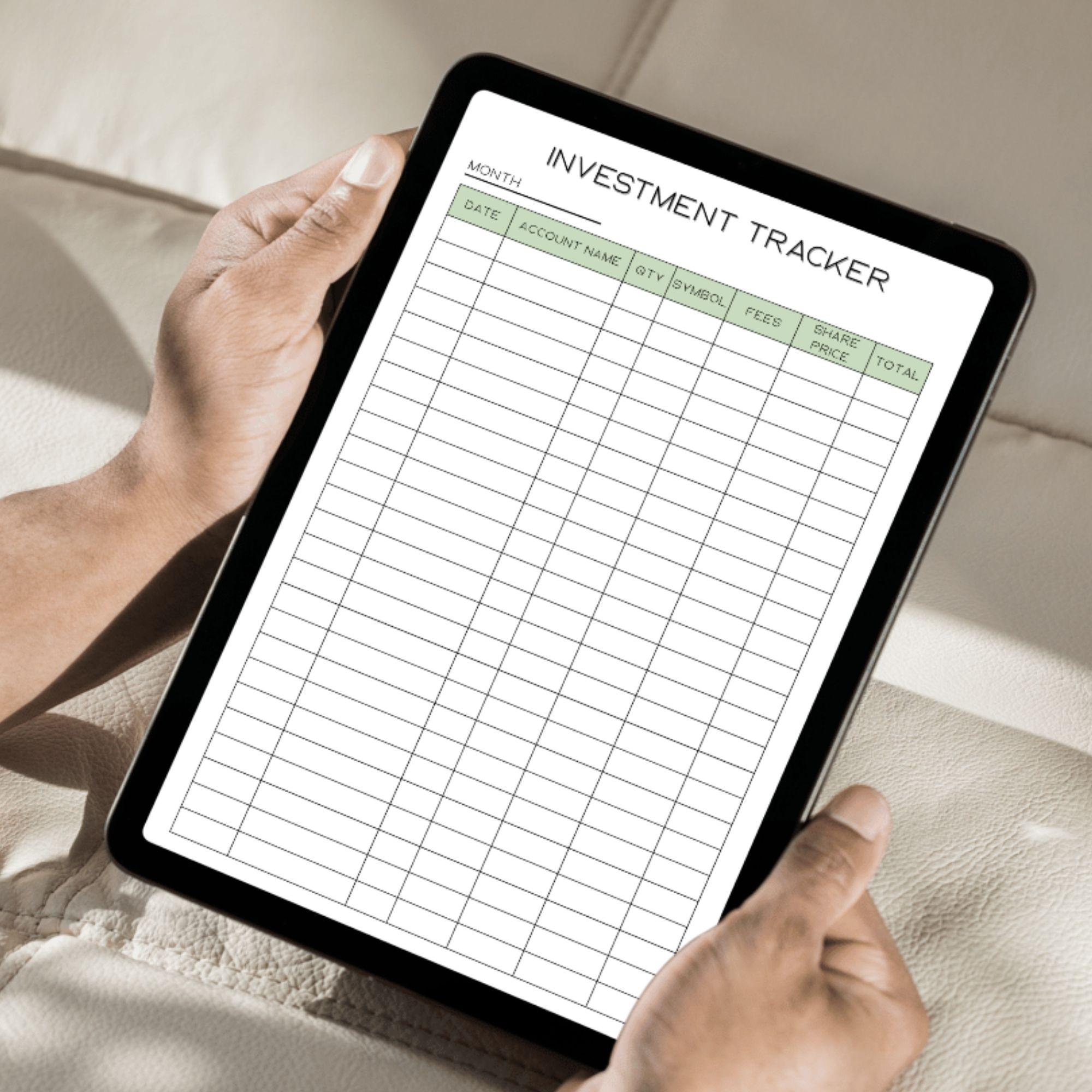 Investing Log In Investment Tracker Printable PDF, 4 Colors + BONUS Minimalist (B&W ...