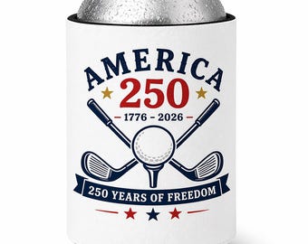 Enfriador de latas America 250, enfriador de golf patriótico 1776-2026, portavasos del 250 aniversario de EE. UU., regalo de golf del 4 de julio, funda para cerveza