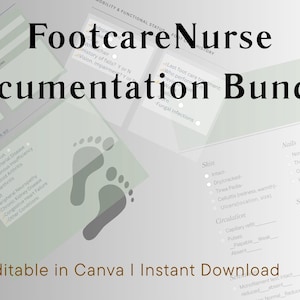 Documentatiebundel voetverzorging voor verpleegkundigen bewerkbaar Canva Diabetische voet beoordelingsformulier Sjabloon voor toestemming nagelverzorging