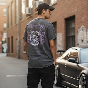 Custom Wheel Graphic Tee, Personalized Car Back Print Shirt, JDM Fitment Spec Apparel