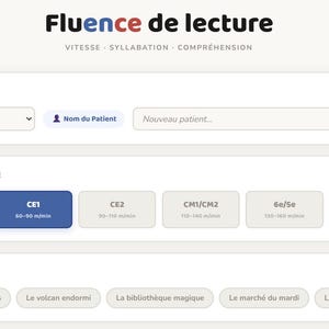 Reading Fluency – Interactive HTML Speech Therapy Tool – Grades 1-6 – Timer, Standards, Quiz, Comprehension