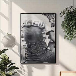 Racing Fashion Poster | Minimalistische Edgy Wandkunst | B & W Lifestyle Kunstwerk | Modernes Studio Dekor | Einzigartiges Modell Fan Geschenk