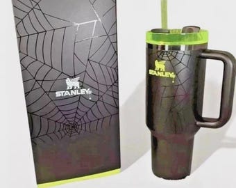 Vaso térmico Stanley Quencher H2.0 de 40 oz, edición limitada Halloween Web Glow, nuevo.