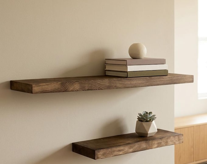 Rustic Wood Floating Shelf