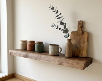 Live Edge Walnut Floating Shelf