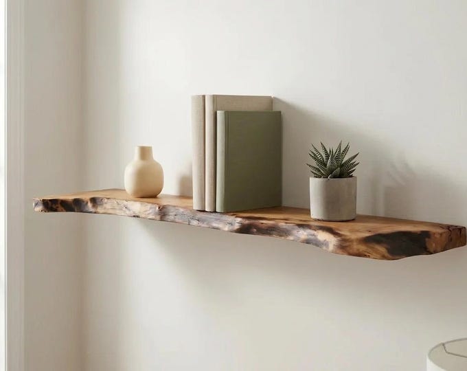 Live Edge Walnut Floating Shelf