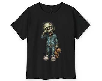 Sleepy Zombie Boy T-Shirt | Spooky Pajama Zombie Graphic Tee