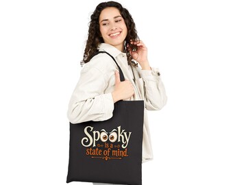 Spooky is a State of Mind Tote Bag | Halloween graphic, fall colors / Halloween Tote Bag / Spooky Fashion Tote Bag