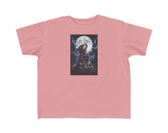 Toddler Howling Wolf Moon T-Shirt | Kids Adventure Cotton Tee