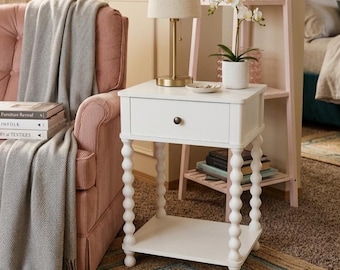 Wooden Modern Night Stand with Drawer for Living Room