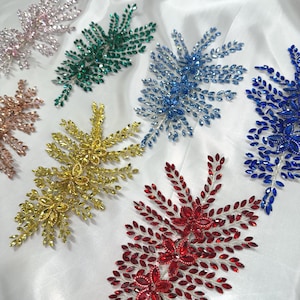 3D flower Rhinestone Crystal Appliqué Wedding, Prom Garment