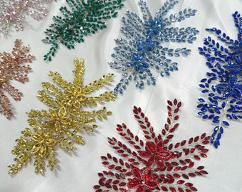 3D flower Rhinestone Crystal Appliqué Wedding, Prom Garment