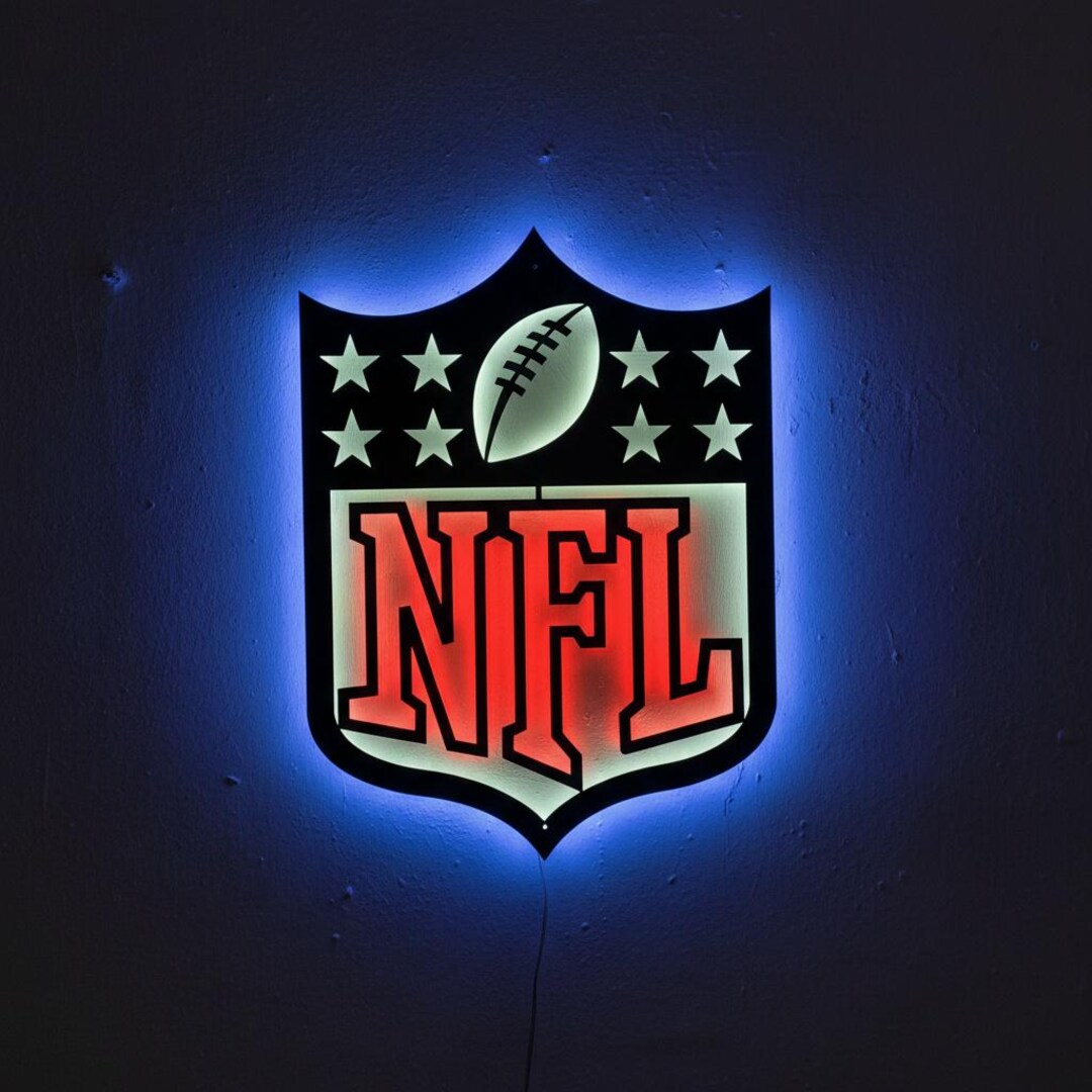 NFL LED Wall Art - Custom Team Logo Football Decor for Game Room & Man ...